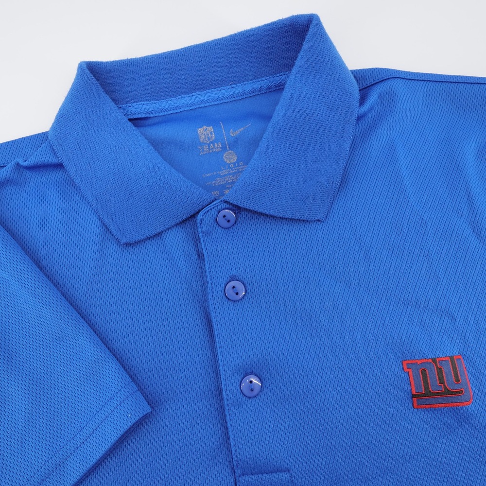 Nike NFL New York Giants Polo Shirt Blue Short Sleeve Mens Large